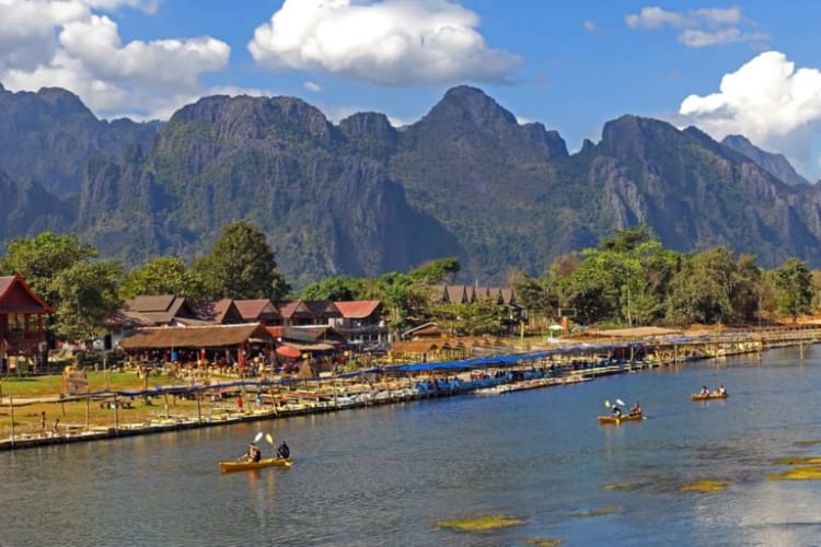 Kayaking on Nam Song River