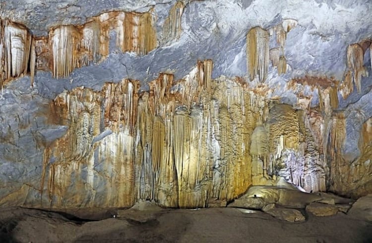 High stalagmites inside the Son Doong Cave