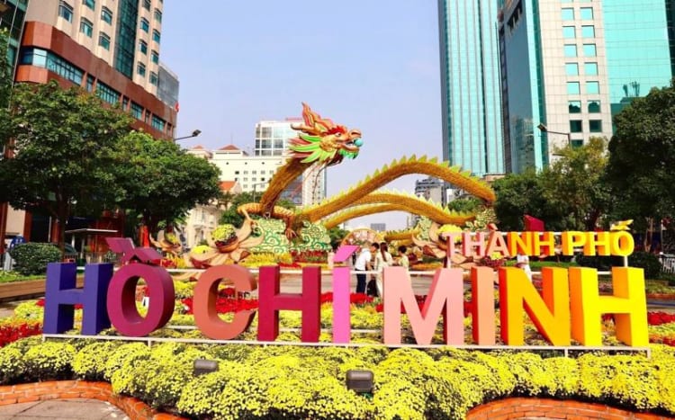 Nguyen Hue Flower Street during lunar new year