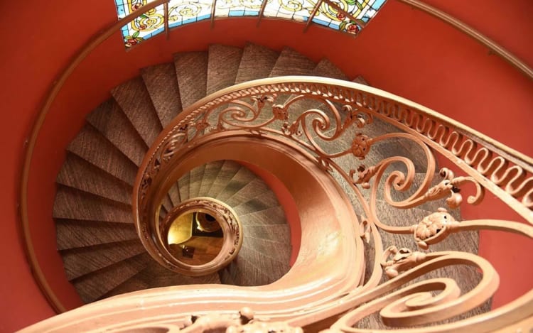 Spiral staircase inside Ho Chi Minh Fine Arts Museum