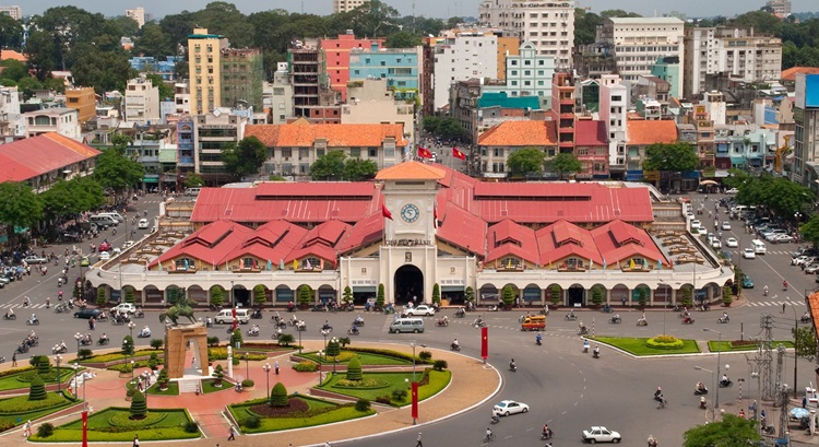 Ben Thanh Market situated in District 1, Ho Chi Minh City