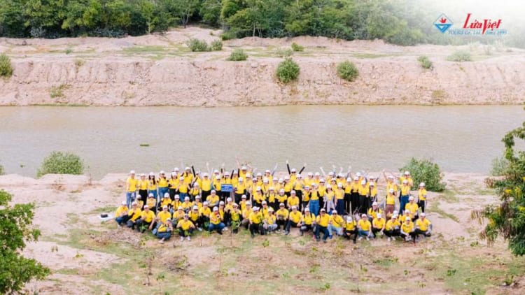 The recent tree planting activity by all Lua Viet Tours employees in Nui Chua National Park