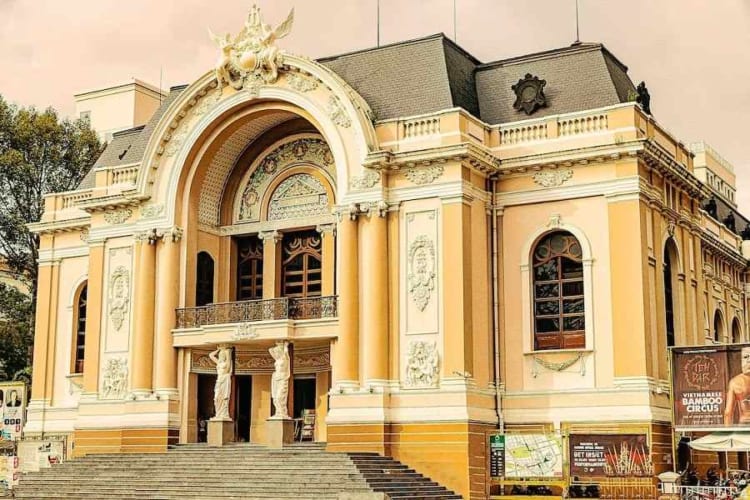 The majestic exterior of the Saigon Opera House