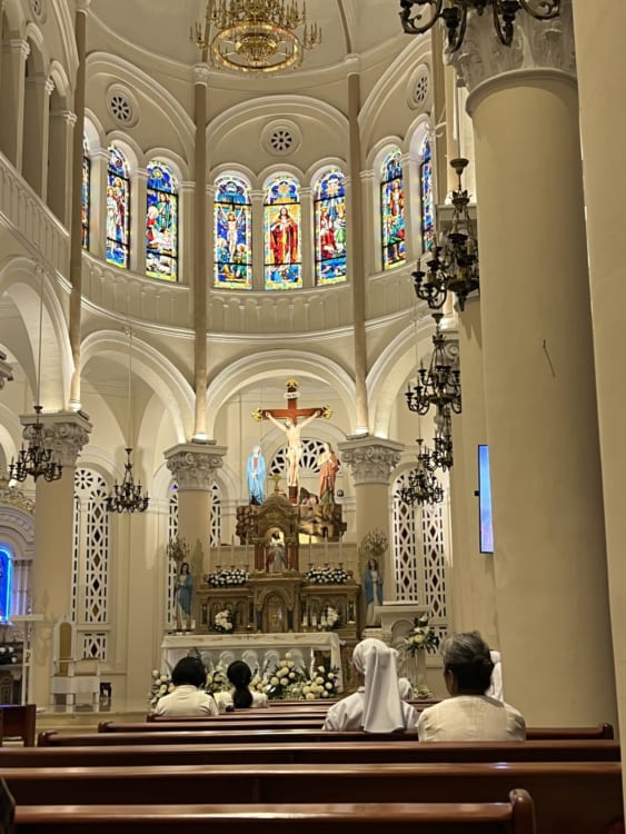 Interior architecture of Tan Dinh Church.