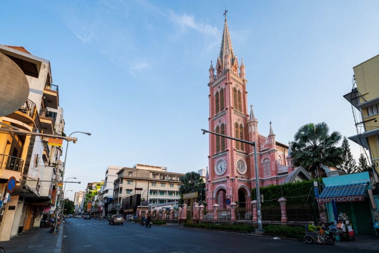 Tan Dinh Church located on the bustling Hai Ba Trung Street