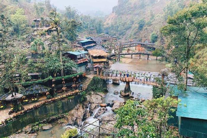 Trekking through Cat Cat Village