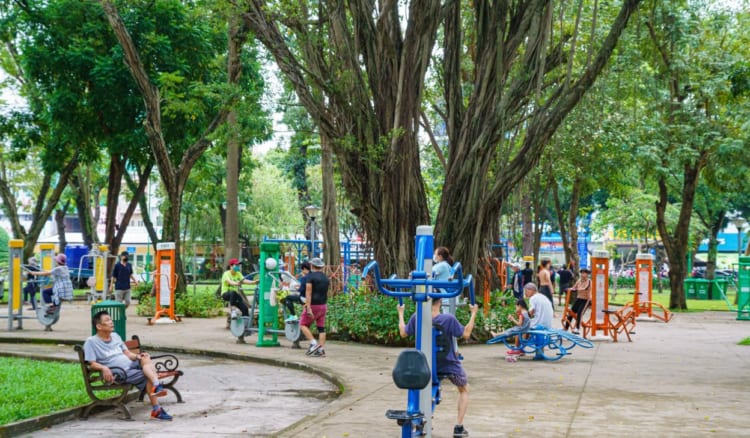 Le Van Tam Park exercise scene