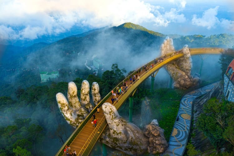 Stunning view of Golden Bridge, Vietnam