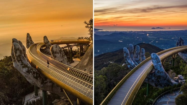 Sunrise and near sunset at golden bridge