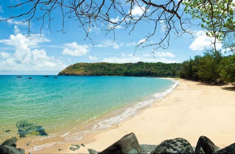 The pristine beach on Con Dao Island 