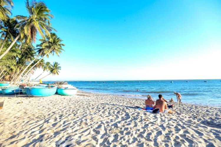 white sandy shore at Mui Ne Beach