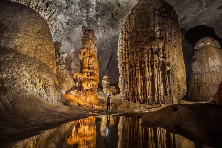 Massive stalactites inside Son Doong Cave