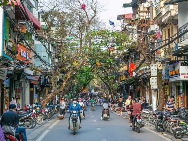 Hanoi Old Quarter with the traditional architecture