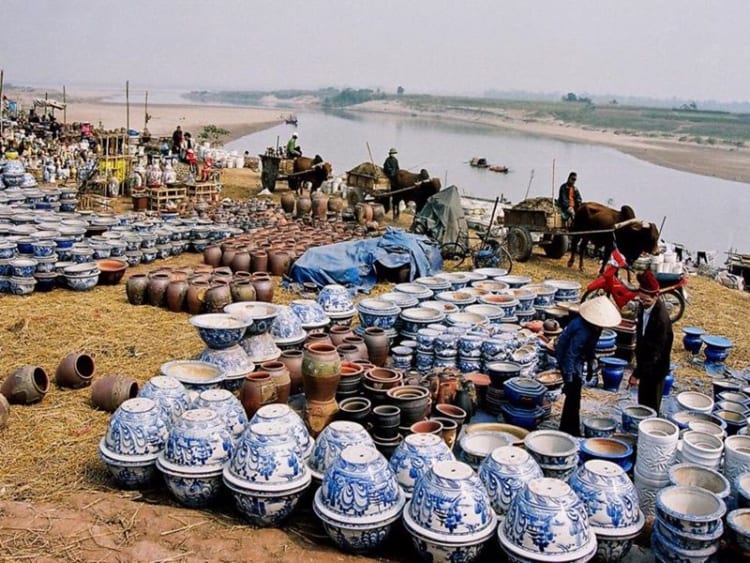 Bat Trang pottery village in Hanoi. 