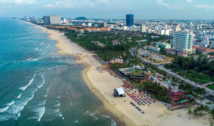 Danang beach from above