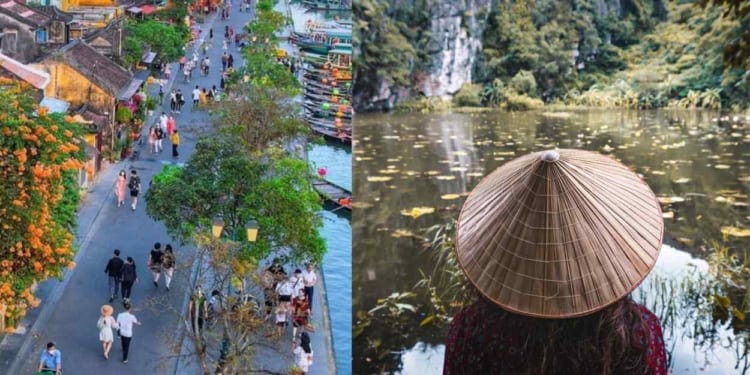 Dry season (on the left side) and rainy season (on the right side) in Vietnam