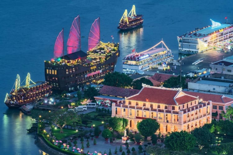 Nha Rong Wharf at night