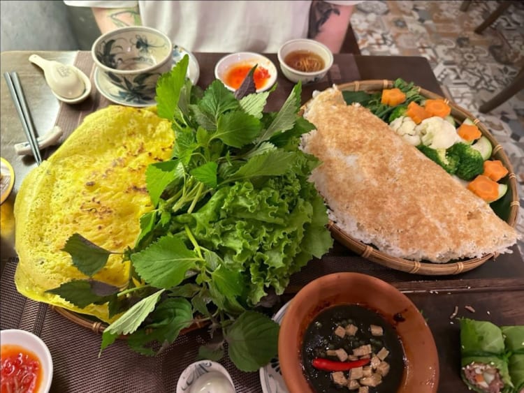 Traditional Vietnamese food in vegan style.