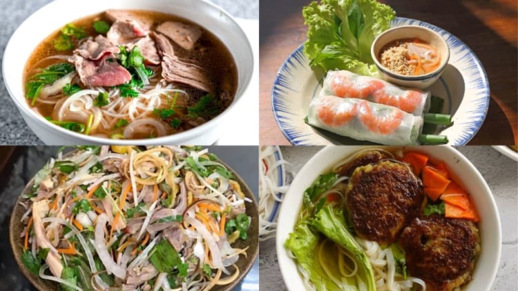 A collection of iconic Vietnamese food 