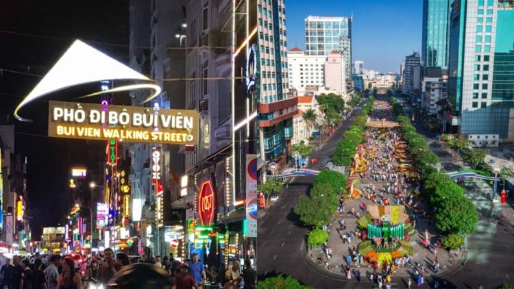 2 famous walking streets in ho chi minh city