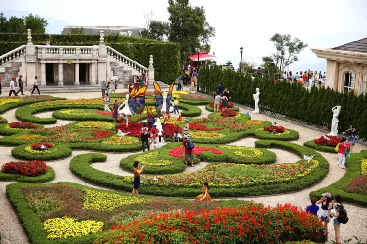 The picturesque scenery at Le Jardin D’Amour flower garden