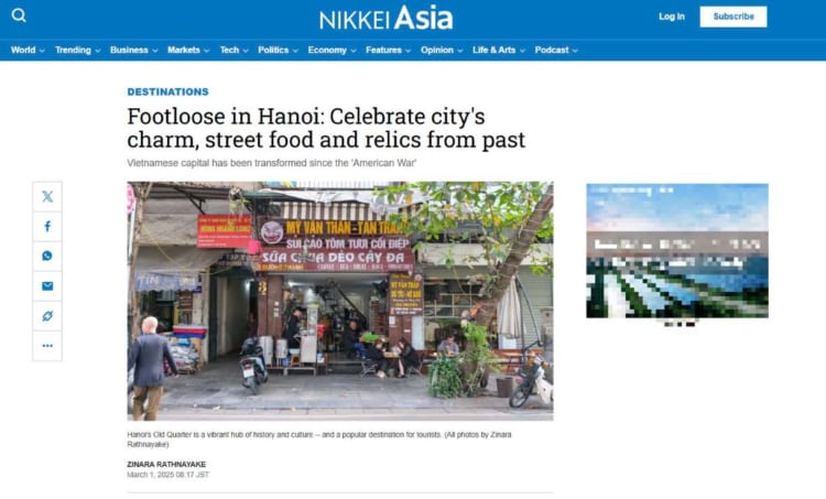 The article about Hanoi releasing on Nikkei Asia