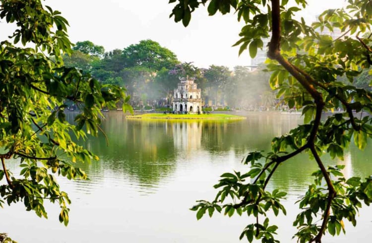 The early morning at Hoan Kiem Lake, Hanoi