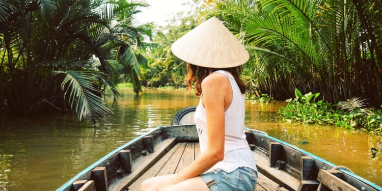 a boat trip to mekong delta