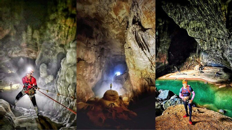 Safety equipment and support team used during Son Doong cave exploration