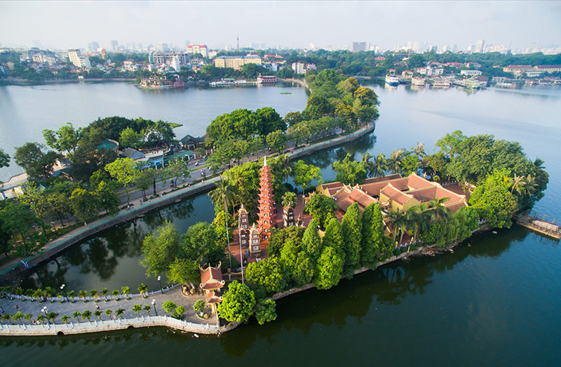 Ho Tay is one of the places to visit in Hanoi for sunset views and lakeside relaxation