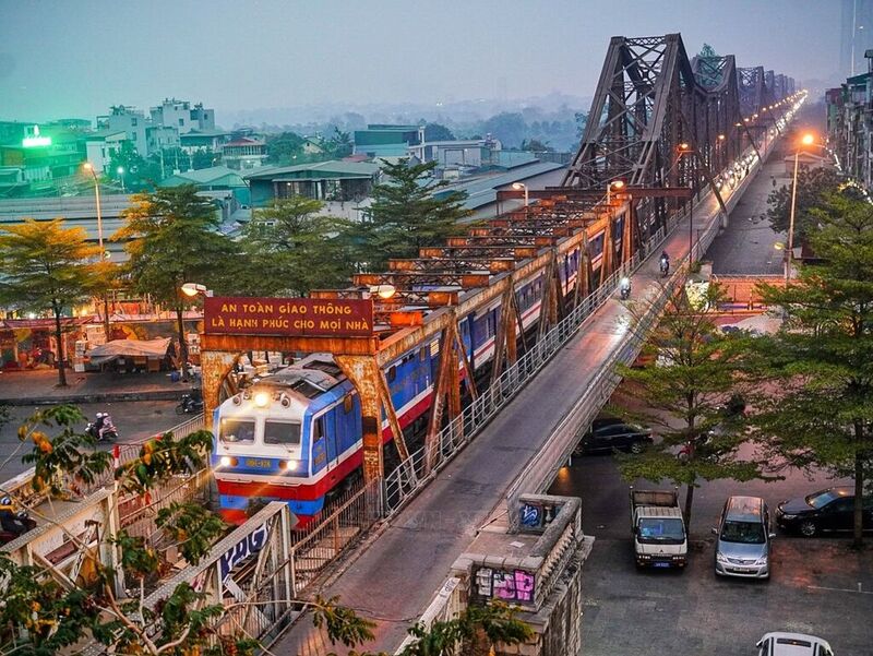 Long Bien Bridge is one of the places to visit in Hanoi for history and nostalgic photos